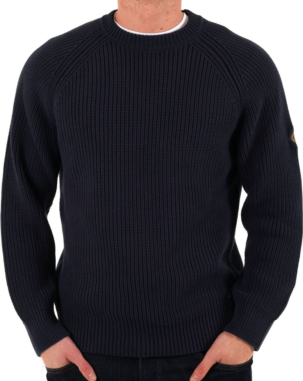 Henri Lloyd Golant Rippenstrickpullover mit Rundhalsausschnitt, Marineblau