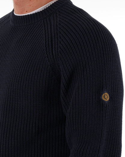 Henri Lloyd Golant Rippenstrickpullover mit Rundhalsausschnitt, Marineblau