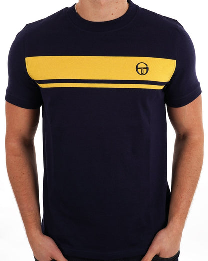 Sergio Tacchini Masters T-Shirt Marineblau/Gelb