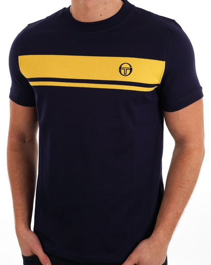 Sergio Tacchini Masters T-Shirt Marineblau/Gelb