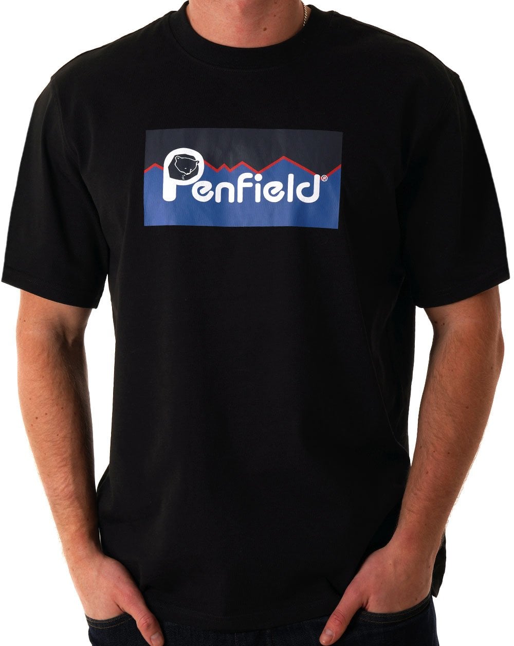 Penfield Original T-Shirt mit großem Logo, Schwarz