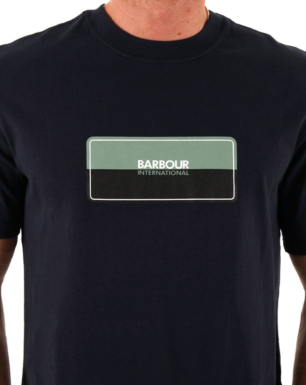 Barbour International Split Lozenge T-Shirt Marineblau