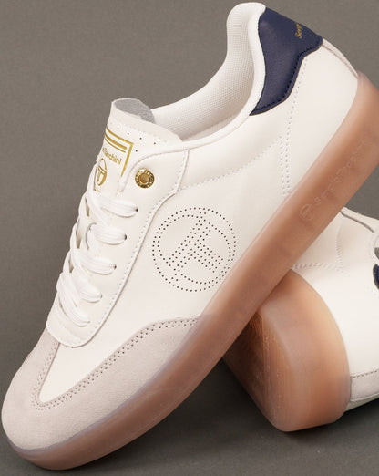 Sergio Tacchini Taormina Ledertrainer Weiß/Marineblau