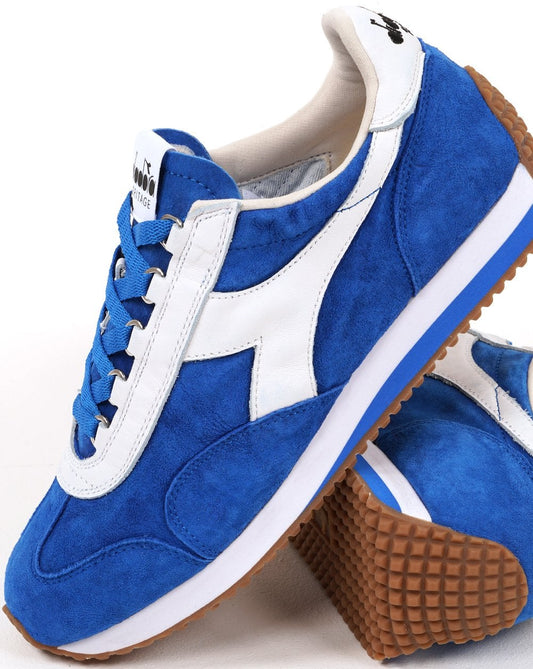 Diadora Equipe 75 Stone Washed Wildleder-Trainer Micro Blue