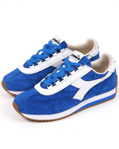 Diadora Equipe 75 Stone Washed Wildleder-Trainer Micro Blue