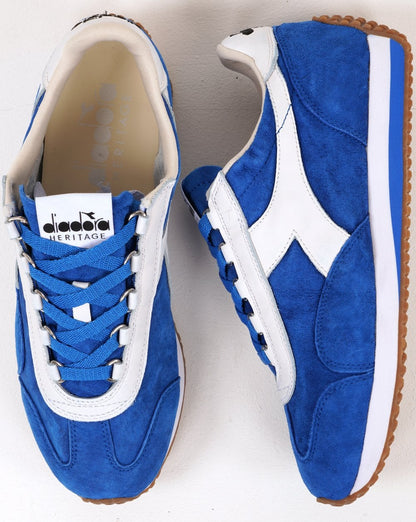 Diadora Equipe 75 Stone Washed Wildleder-Trainer Micro Blue