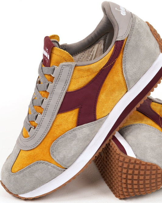 Diadora Diadora Equipe 75 Stone Washed Wildleder-Sneaker in Gelb-Freesie