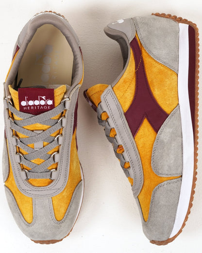 Diadora Equipe 75 Stone Washed Wildleder-Sneaker in Gelb-Freesie