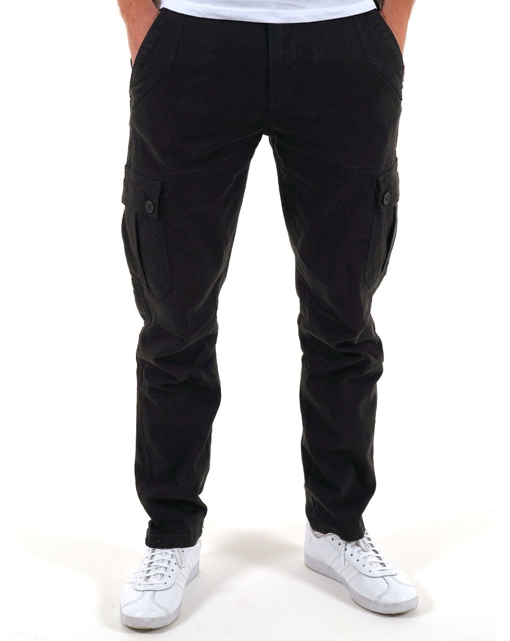 80er Casual Classics Oxford Cargohose Schwarz