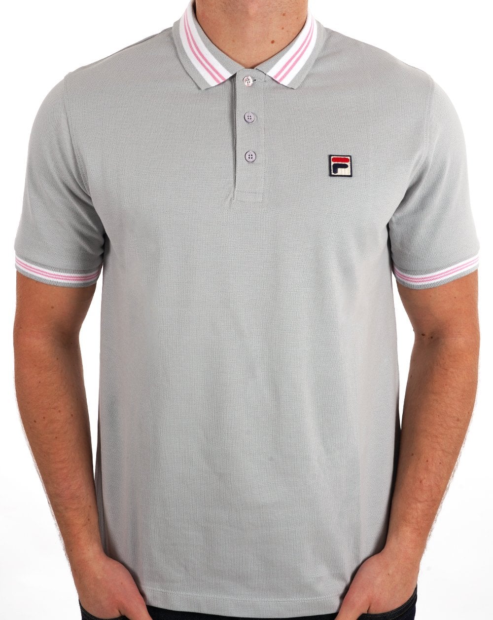 Fila Vintage Tipped Poloshirt Grau