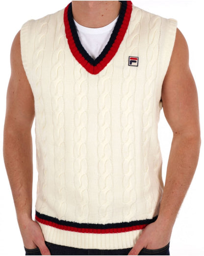 Fila Vintage Rufus Zopfmusterweste Gardenia