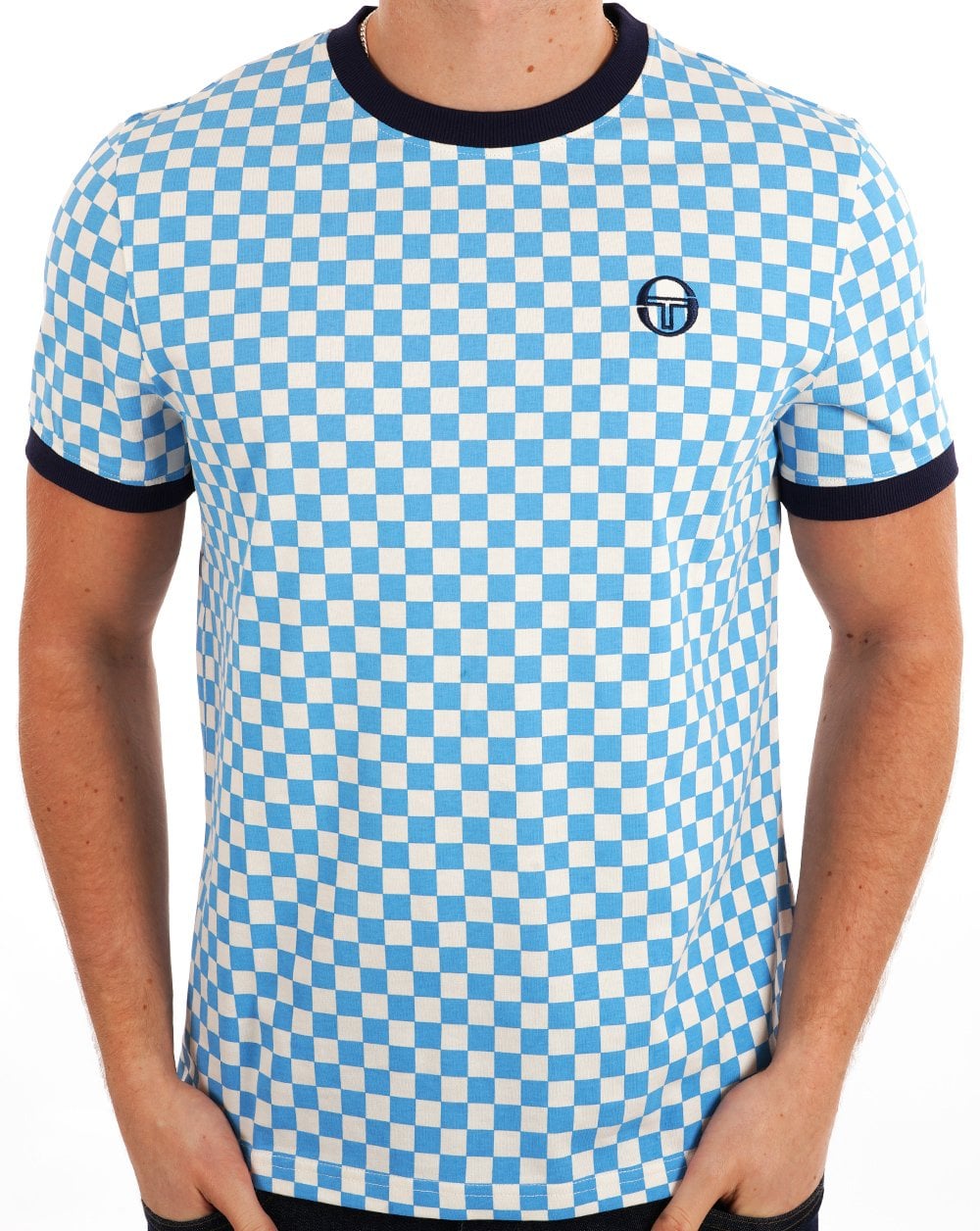 Sergio Tacchini-Muster-T-Shirt Azure Gardenia