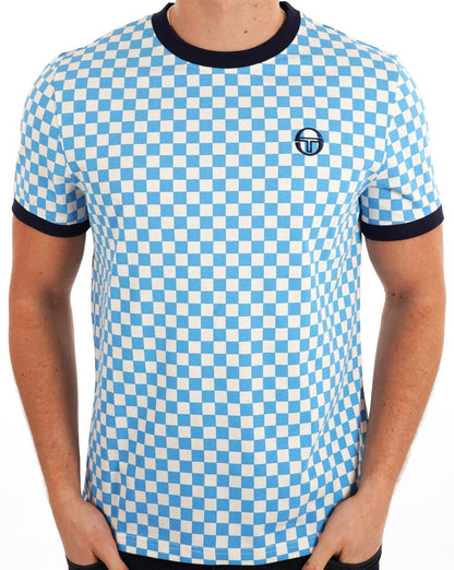 Sergio Tacchini-Muster-T-Shirt Azure Gardenia