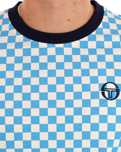 Sergio Tacchini-Muster-T-Shirt Azure Gardenia