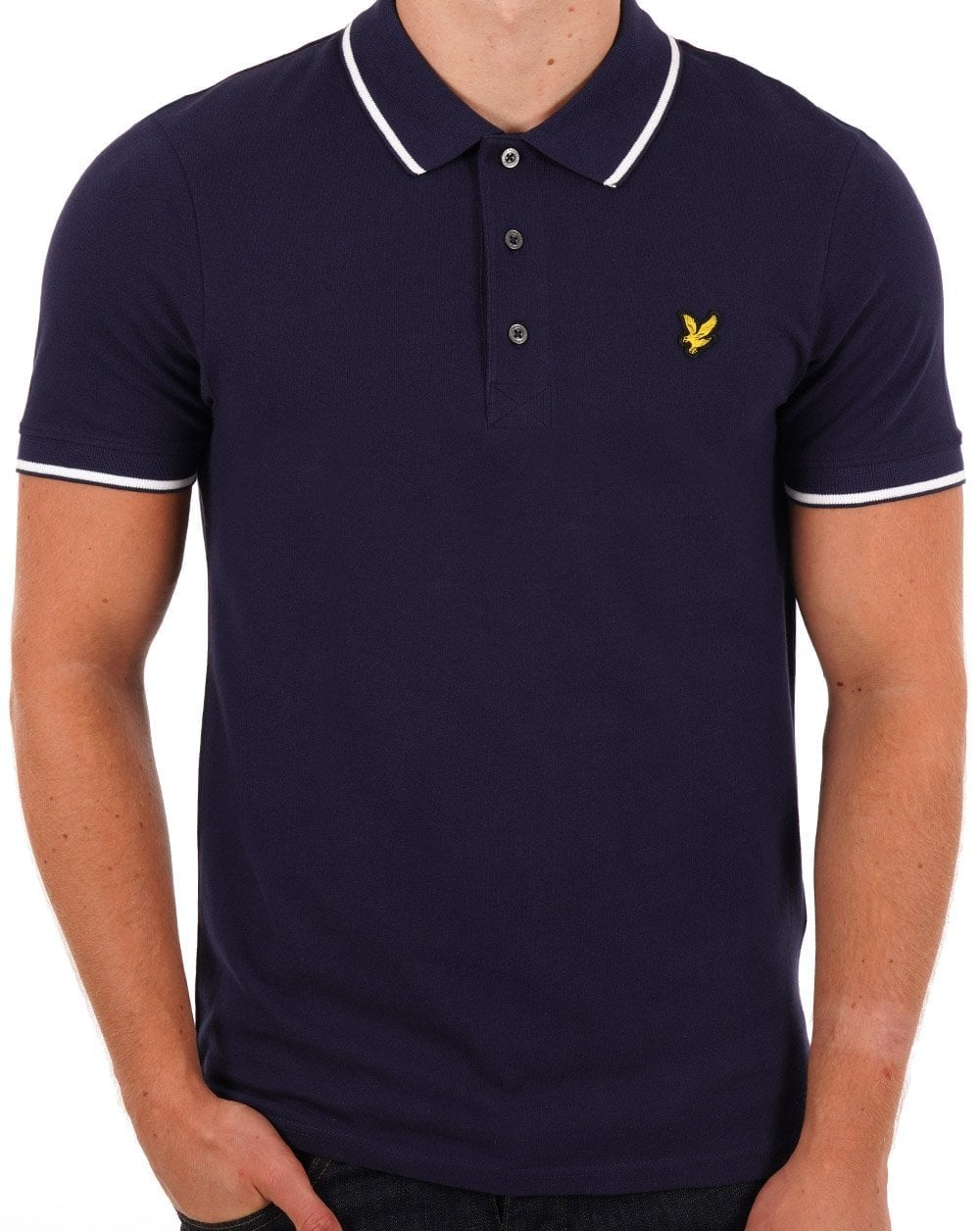 Lyle &amp; Scott Poloshirt mit Streifen, Dunkelmarineblau/Weiß