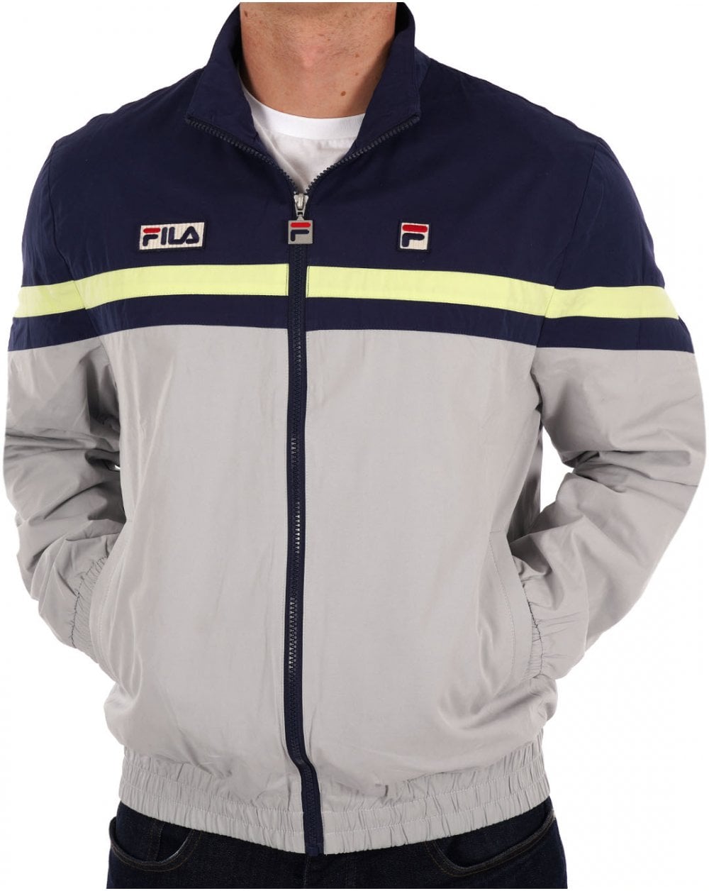 Fila Vintage Phillip Trainingsjacke Marineblau/Grau/Limette
