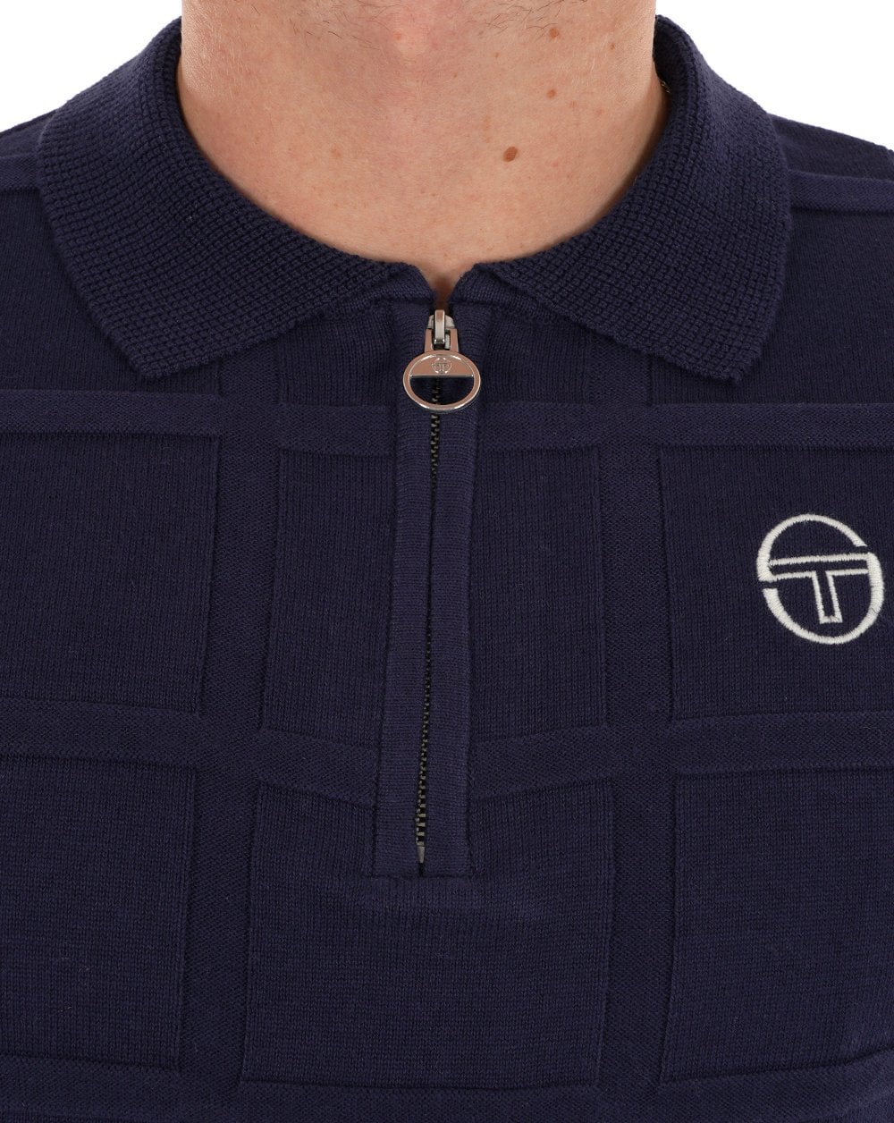 Sergio Tacchini Lorenzo 1/4 Zip Knit Polo Navy Blue
