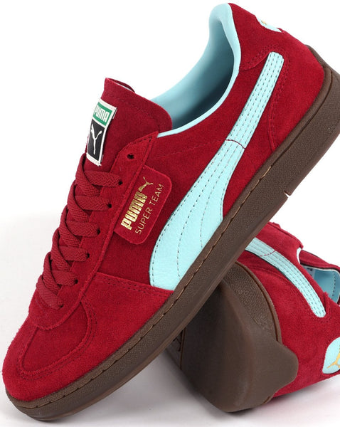 Puma Super Team Suede Trainers Deep Claret / Sky