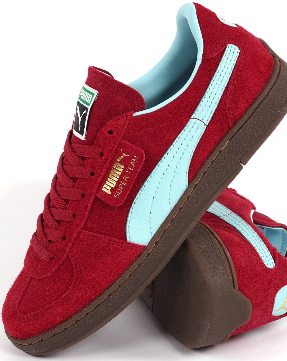 Puma Super Team Suede Sneakers Dunkelrot / Himmelblau
