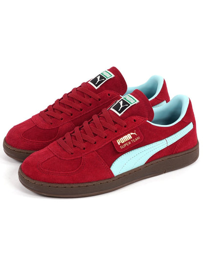 Puma Super Team Suede Sneakers Dunkelrot / Himmelblau