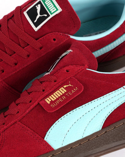 Puma Super Team Suede Sneakers Dunkelrot / Himmelblau