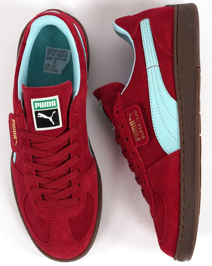 Puma Super Team Suede Sneakers Dunkelrot / Himmelblau