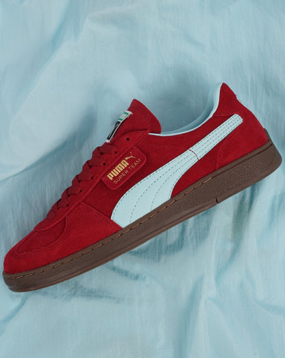 Puma Super Team Suede Sneakers Dunkelrot / Himmelblau