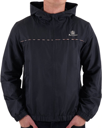 Aquascutum Ripstop Piping Kapuzenjacke Marine