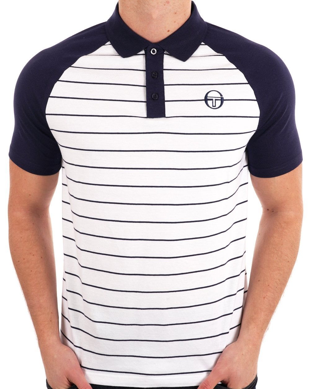 Sergio Tacchini Sandro Poloshirt Weiß / Marineblau