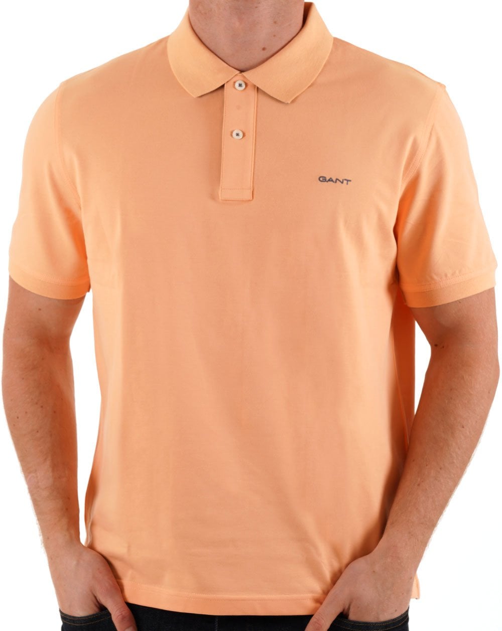 Gant Poloshirt mit Kontrastkragen Peachy Orange