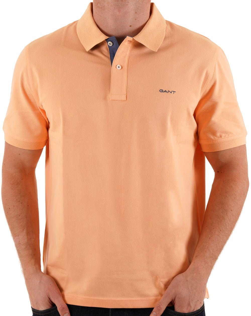 Gant Poloshirt mit Kontrastkragen Peachy Orange