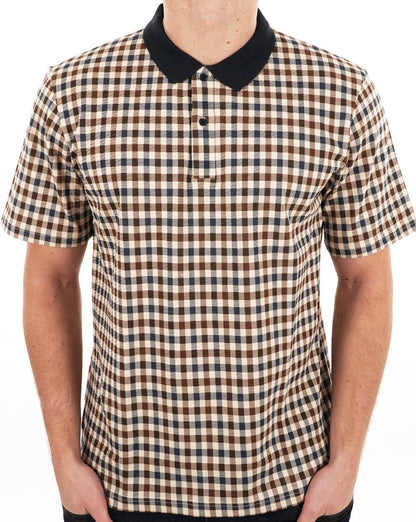 Aquascutum Iconic Club Check Poloshirt Marineblau