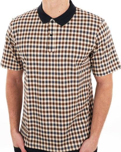 Aquascutum Iconic Club Check Poloshirt Marineblau