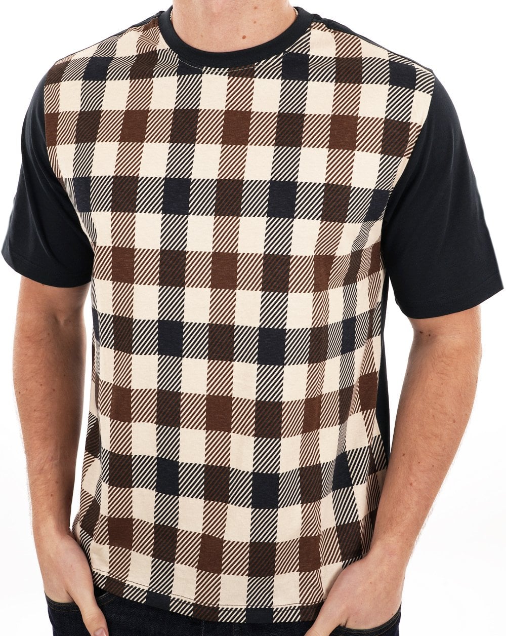 Aquascutum Macro Iconic Front T-Shirt Marineblau