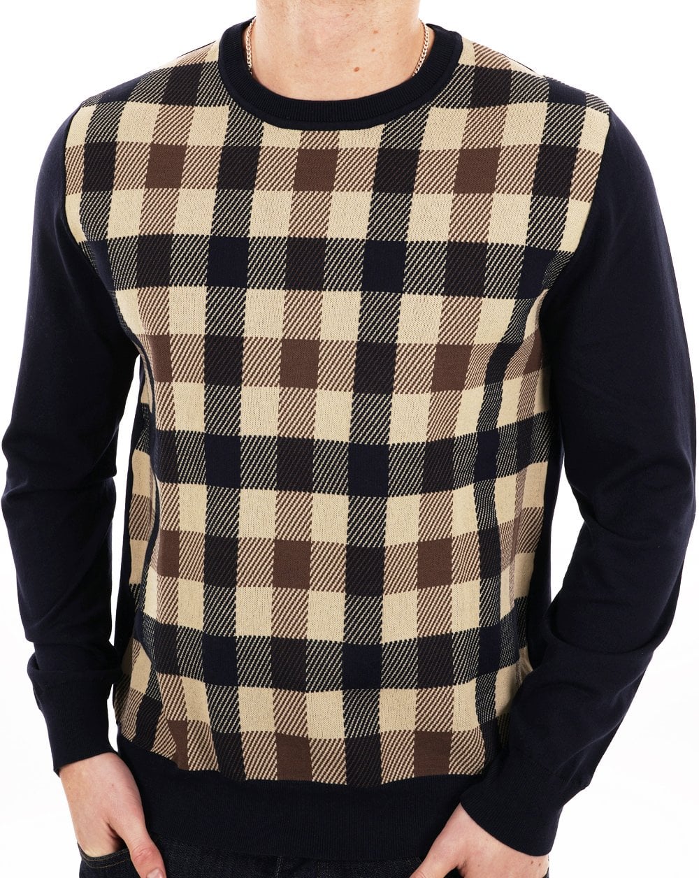 Aquascutum Macro Iconic Strickpullover Marineblau