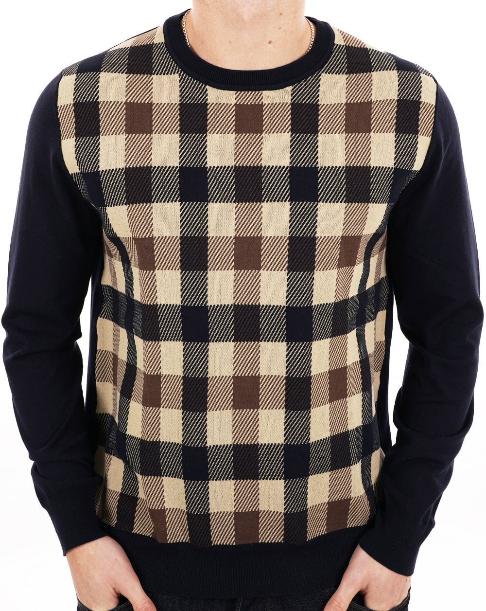 Aquascutum Macro Iconic Strickpullover Marineblau