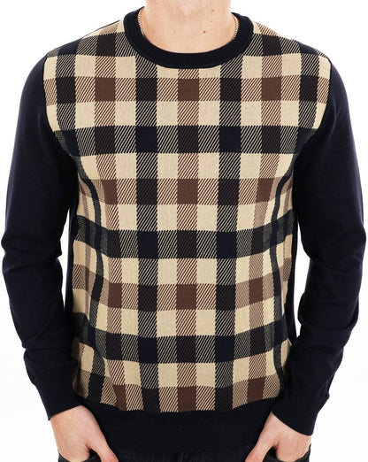 Aquascutum Macro Iconic Strickpullover Marineblau