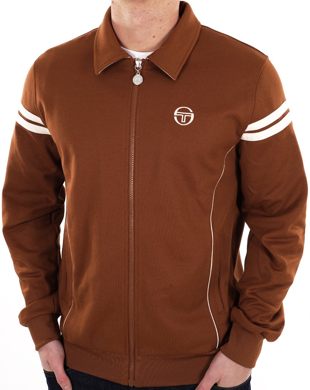Sergio Tacchini 70er Trainingsjacke Braun Gardenia