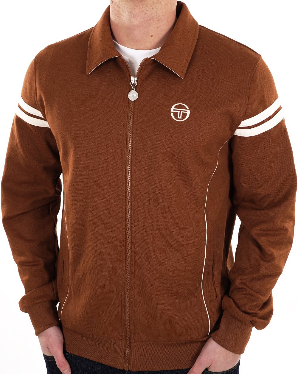 Sergio Tacchini 70er Trainingsjacke Braun Gardenia