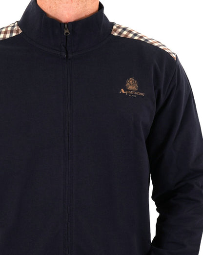Aquascutum Club – Trainingsoberteil mit Karomuster, Marineblau