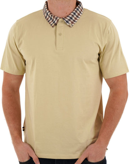 Aquascutum Club Poloshirt mit Karokragen Beige