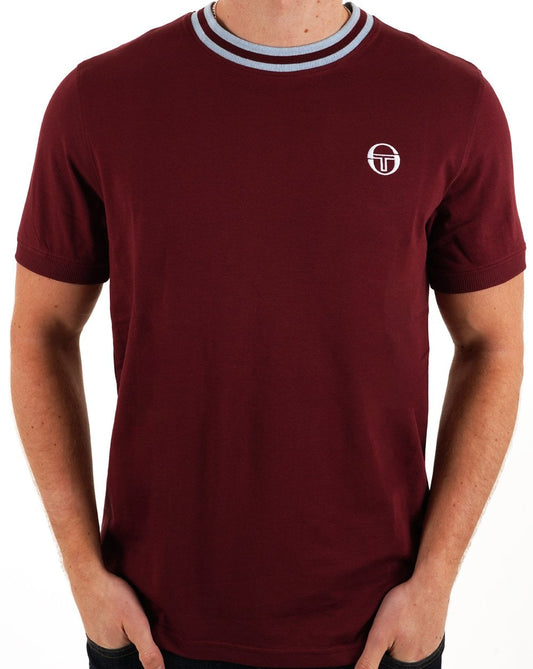 Sergio Tacchini Rainer T-Shirt Weinrot/Himmelblau