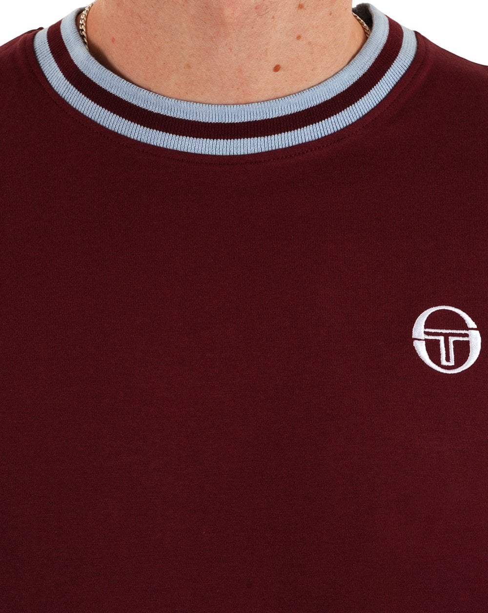 Sergio Tacchini Rainer T-Shirt Weinrot/Himmelblau