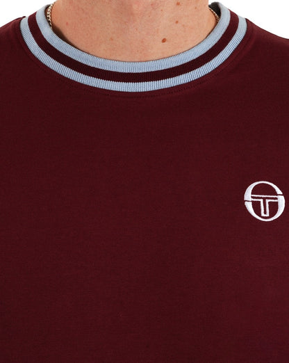 Sergio Tacchini Rainer T-Shirt Weinrot/Himmelblau