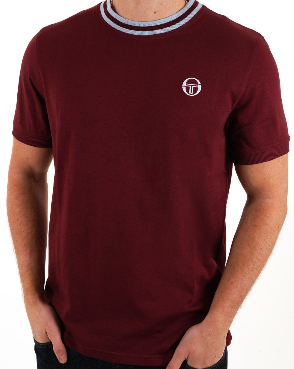 Sergio Tacchini Rainer T-Shirt Weinrot/Himmelblau