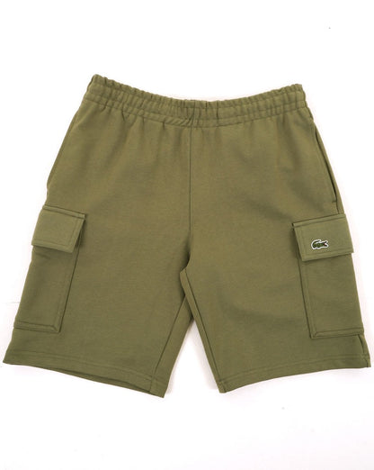 Lacoste Cargo-Shorts aus Baumwollfleece, Khakigrün