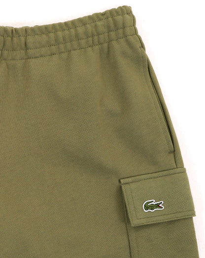 Lacoste Cargo-Shorts aus Baumwollfleece, Khakigrün