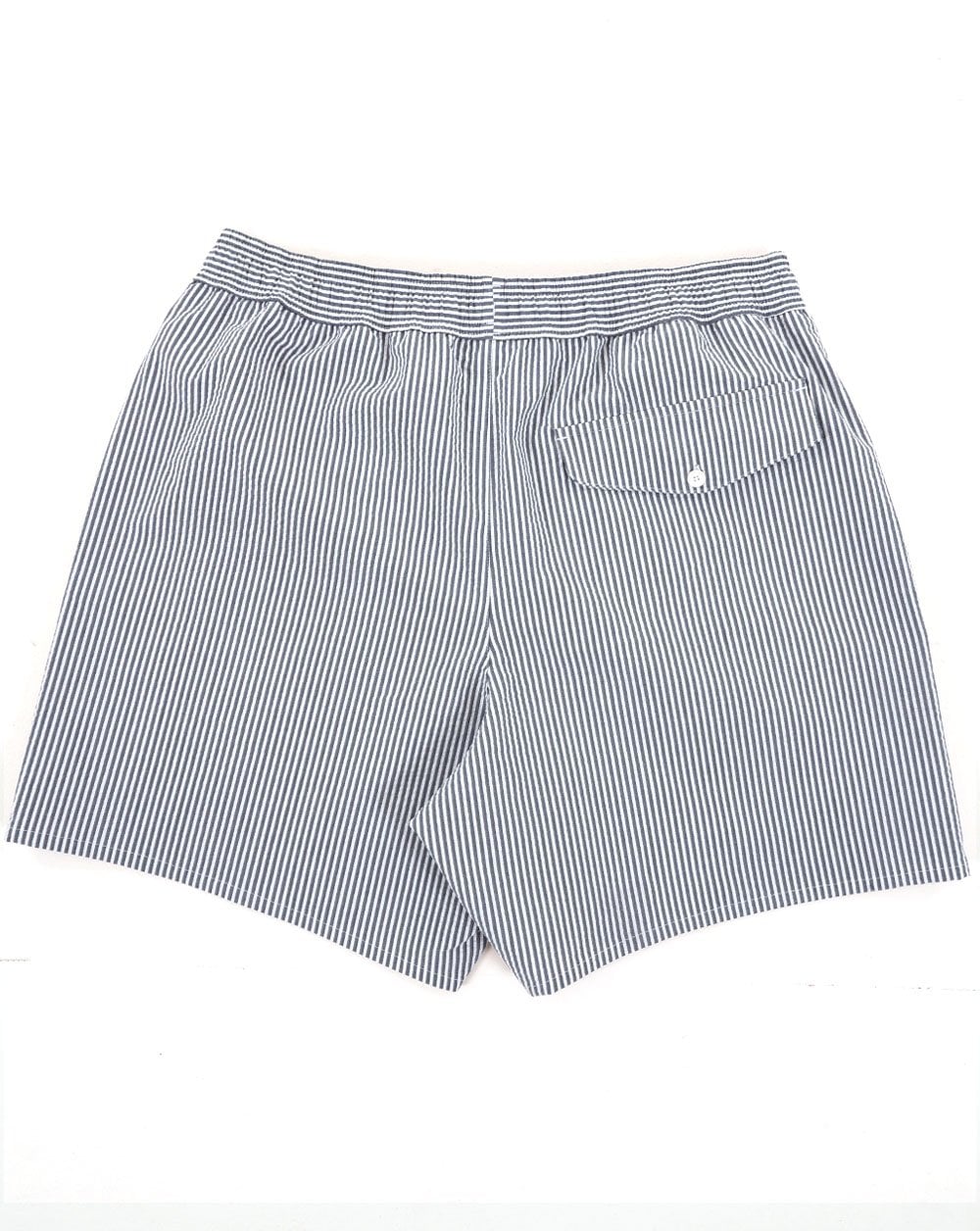 Lacoste Gestreifte Strukturierte Badeshorts Weiß/Falcon