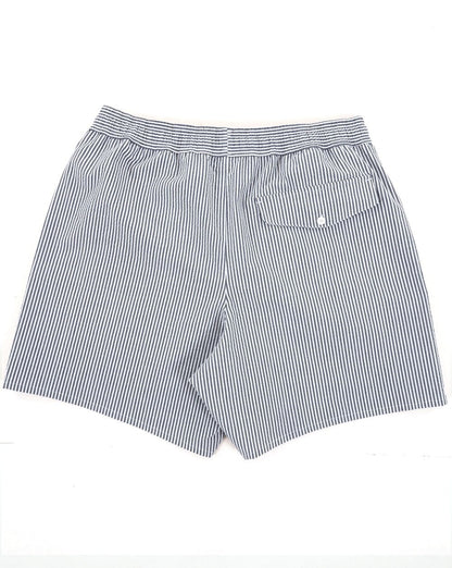 Lacoste Gestreifte Strukturierte Badeshorts Weiß/Falcon