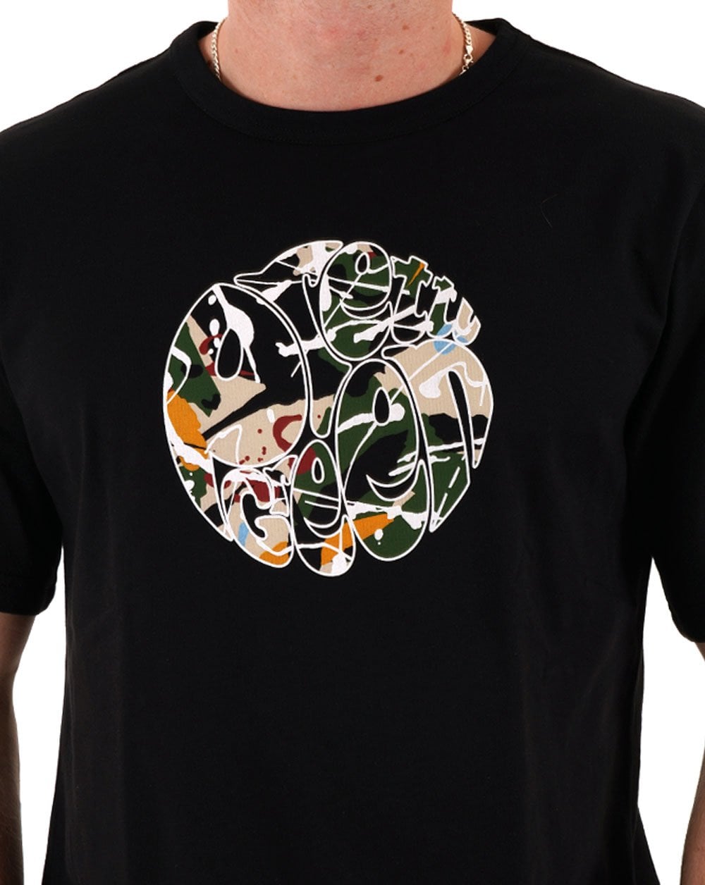 Pretty Green – T-Shirt mit Logo in Schwarz